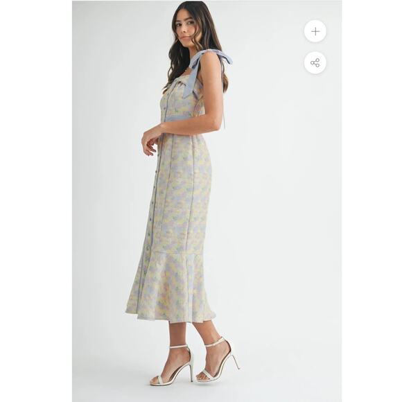 NWT Mable Eliana Bow Tied Midi Dress Size Small - Picture 3 of 7